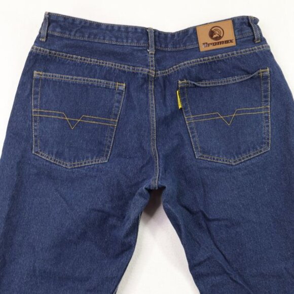 Dromex Jeans Mens 38 x 30 (Measures 37x30) Blue Denim Work Wear Dark Wash - Picture 5 of 8